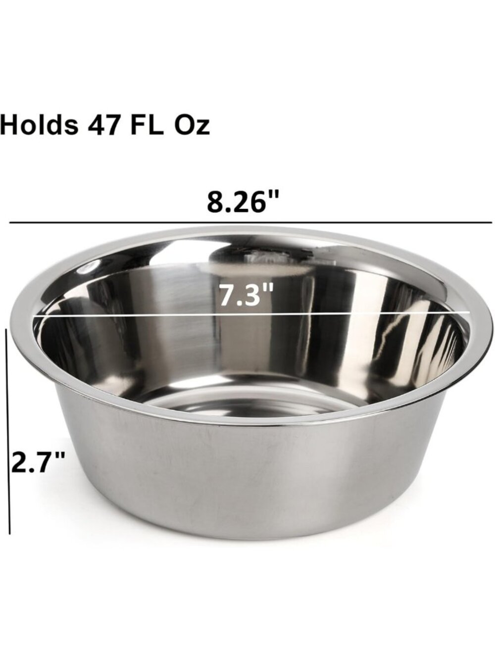 4-Pack Stainless Steel Pet Bowls for Dogs & Cats, 8.26" Food & Water Dishes - Picture 2 of 8